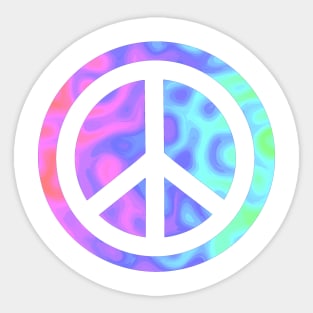 PEACE Sign White Trippy Border Sticker